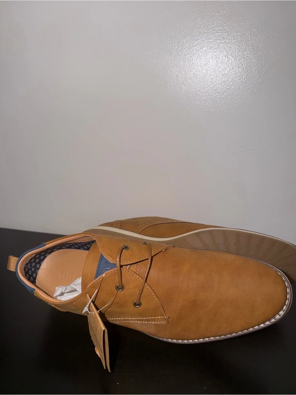 Men's Casual Derby Shoes in Cognac Tan